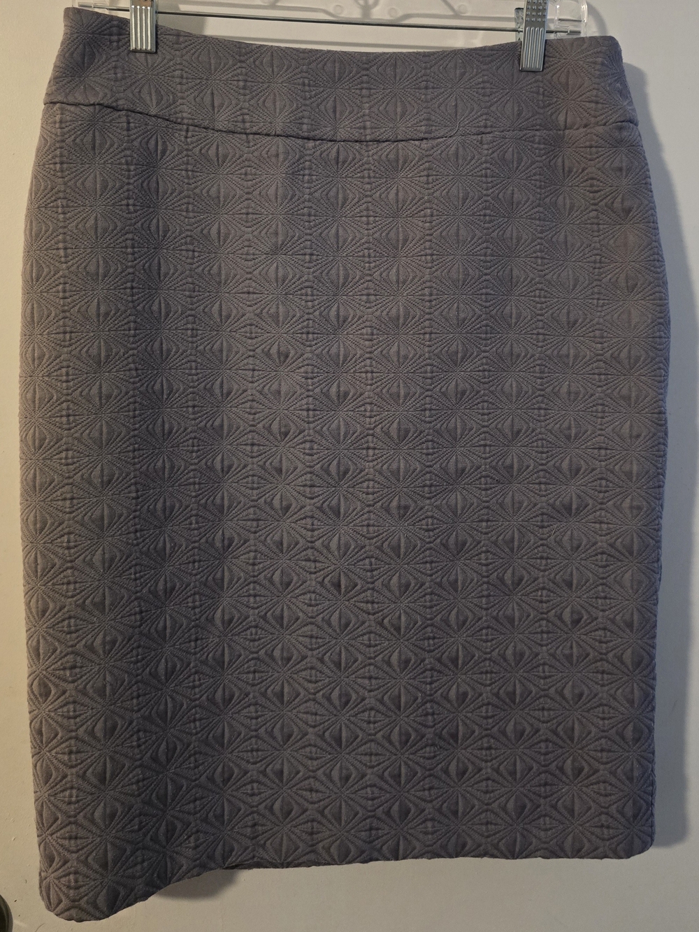Cynthia Rowley Quilted Geometric Pencil Skirt in Gray